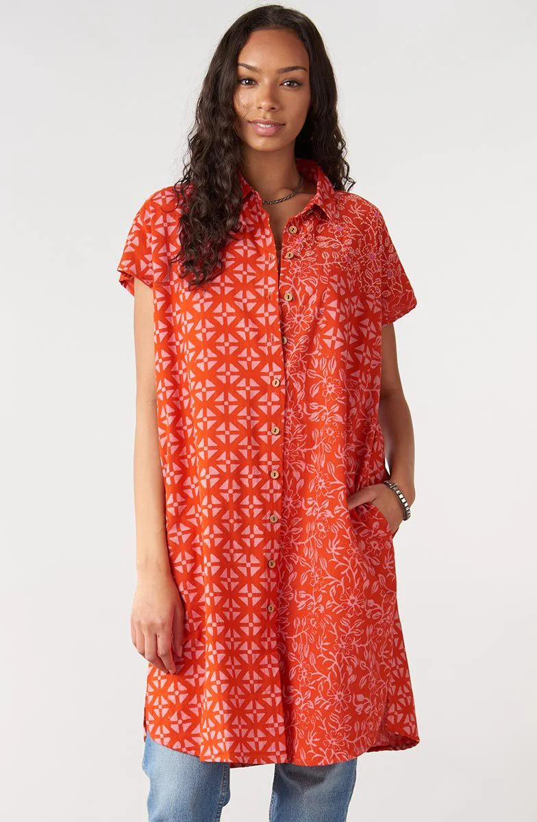 Adira Cap-Sleeve Tunic - Carrot - Image 2