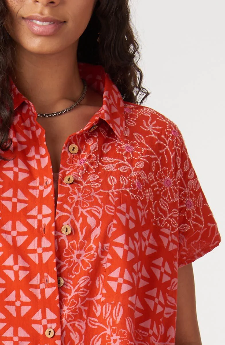Adira Cap-Sleeve Tunic - Carrot - Image 3