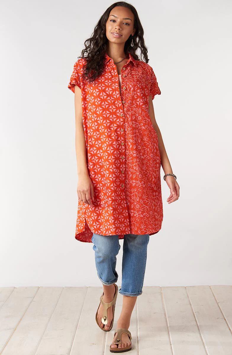 Adira Cap-Sleeve Tunic - Carrot - Image 4