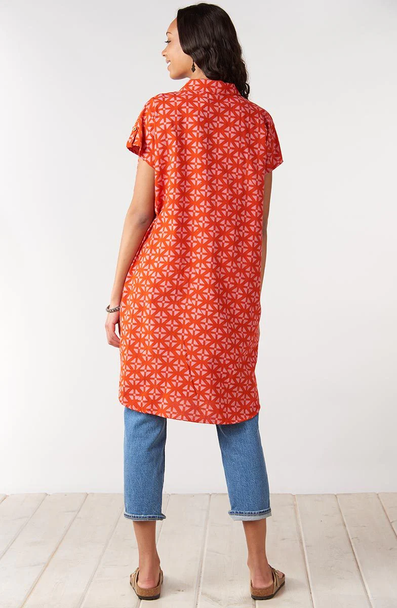 Adira Cap-Sleeve Tunic - Carrot - Image 5