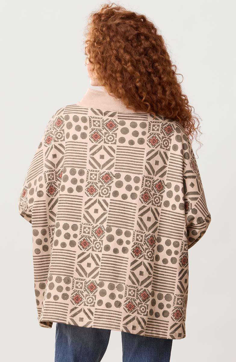Adrija French Terry Boatneck Stand-Collar Tunic - Chalk/Multi - Image 4