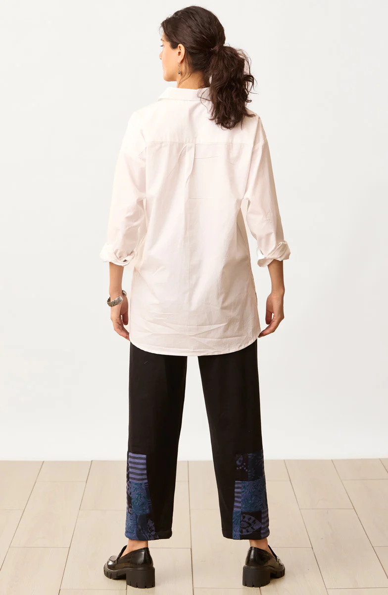 Agra Organic French Terry Barrel-Leg Pant - Black/Chindi - Image 6
