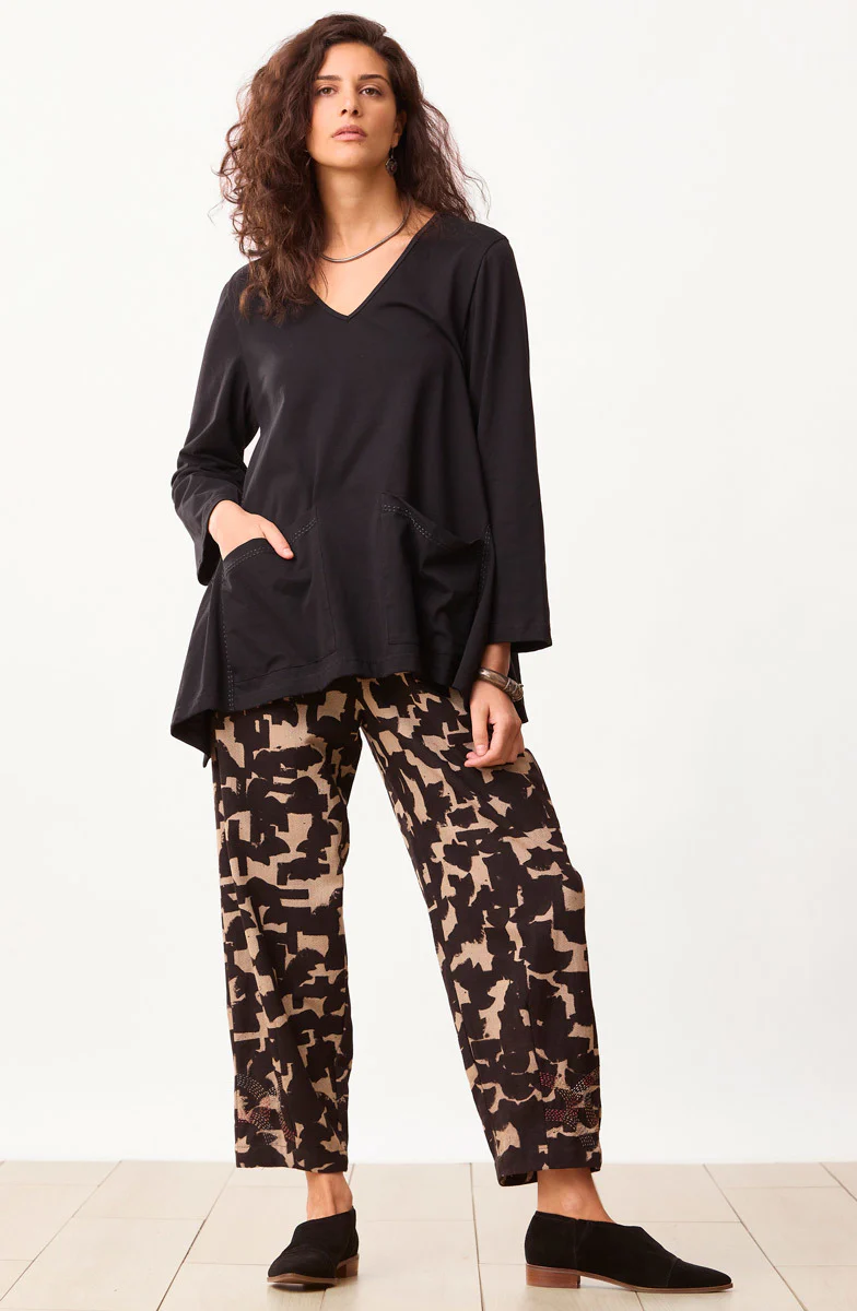 Agra Barrel-Leg Pant - Black/Cement