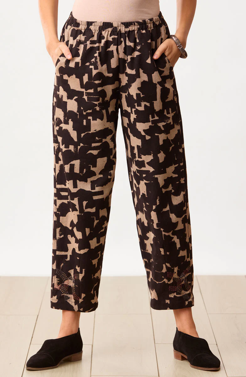 Agra Barrel-Leg Pant - Black/Cement - Image 3