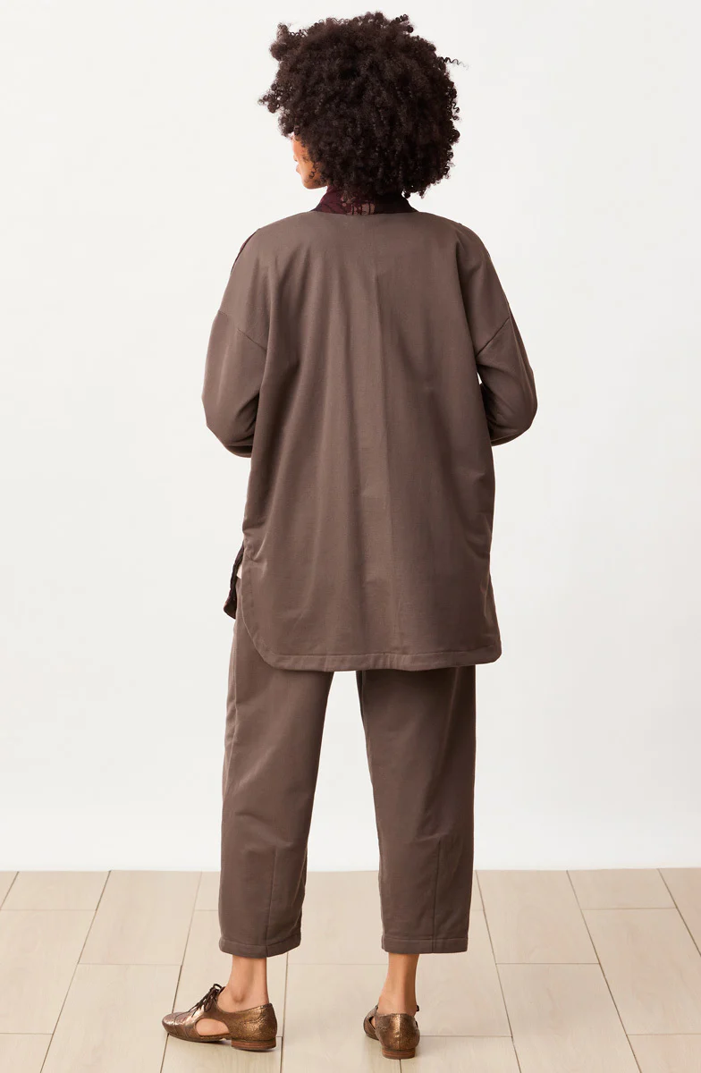 Agra French Terry Barrel-Leg Pant - Fossil - Image 5