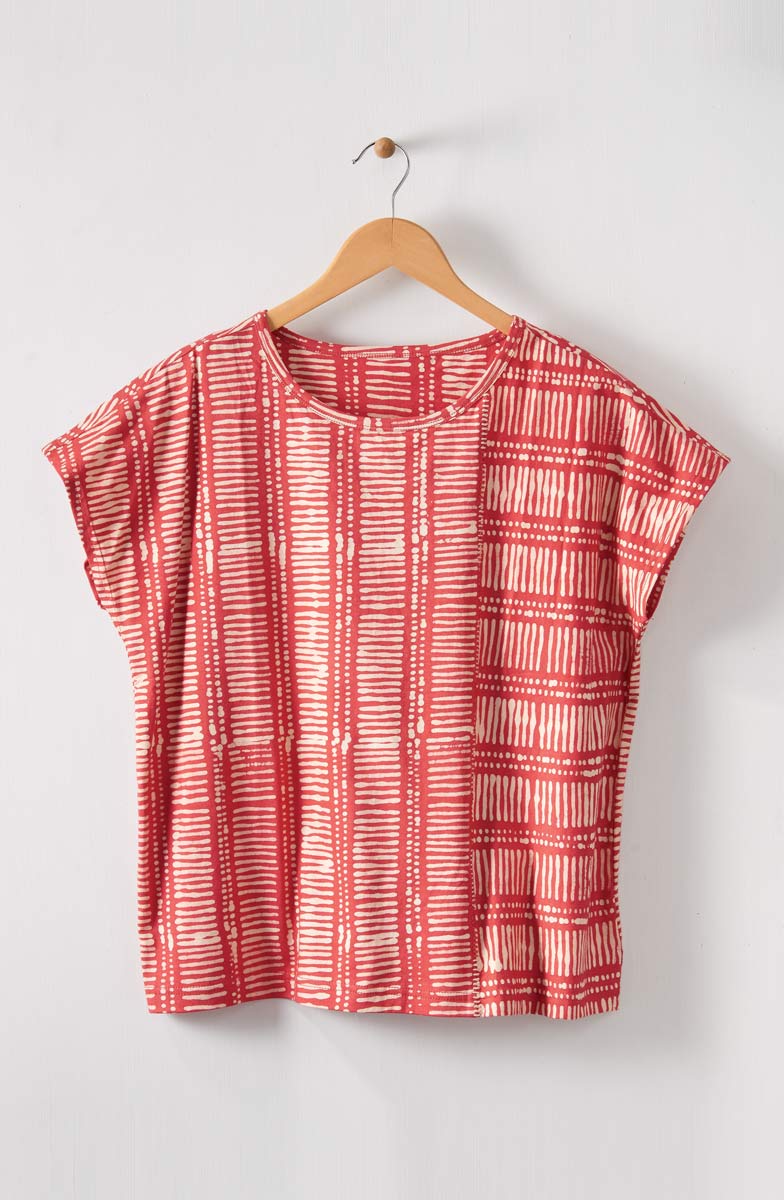 Akila Knit Cap Sleeve Tee - Punch