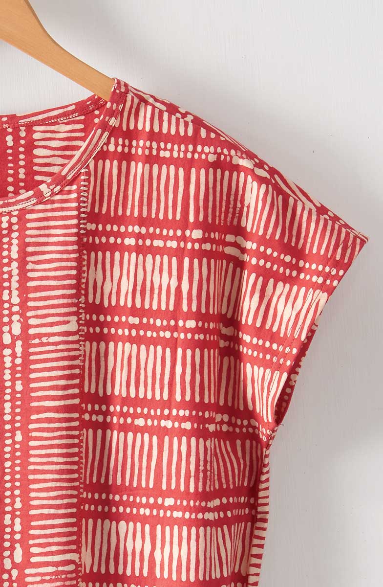 Akila Knit Cap Sleeve Tee - Punch - Image 2