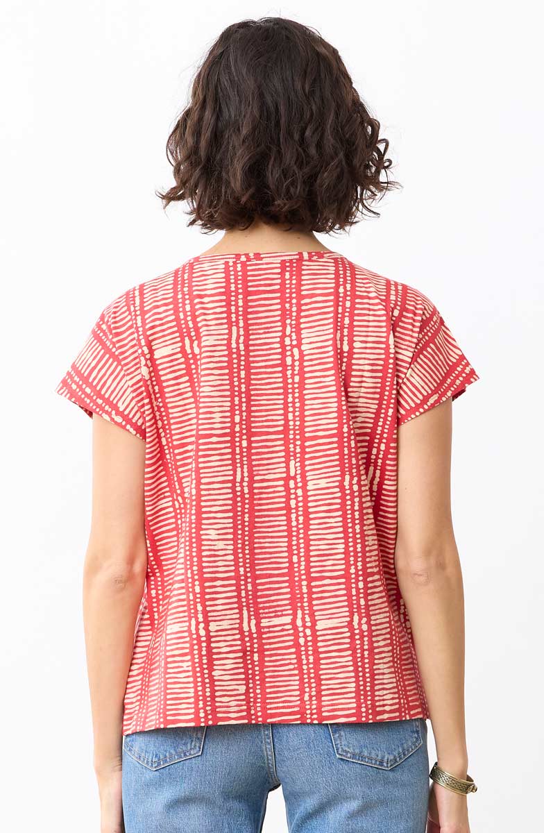 Akila Knit Cap Sleeve Tee - Punch - Image 4