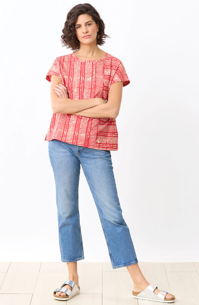 Akila Knit Cap Sleeve Tee - Punch - Image 5