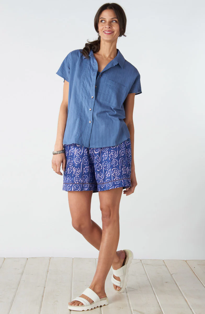 Aksa Pull-On Shorts - Tranquil blue/Multi - Image 4