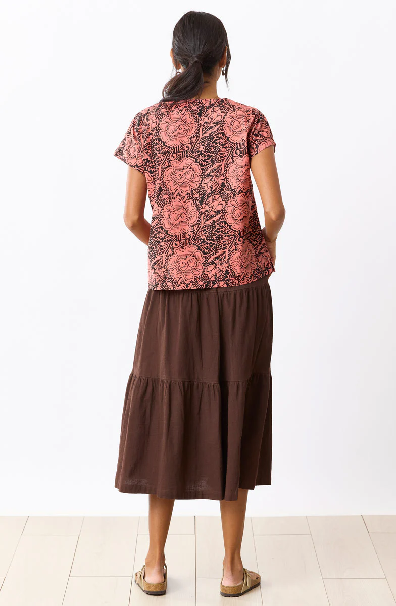 Amina Tiered Midi Skirt - Ebony - Image 5