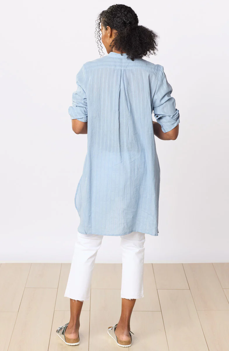 Amreli Upcycled Appliqué Lightweight Tunic - Cloud - Image 7