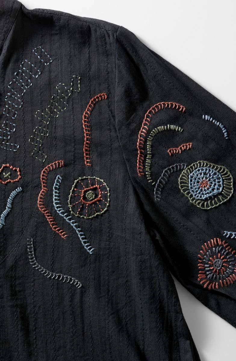 Amreli Embroidered Lightweight Tunic - Black - Image 3