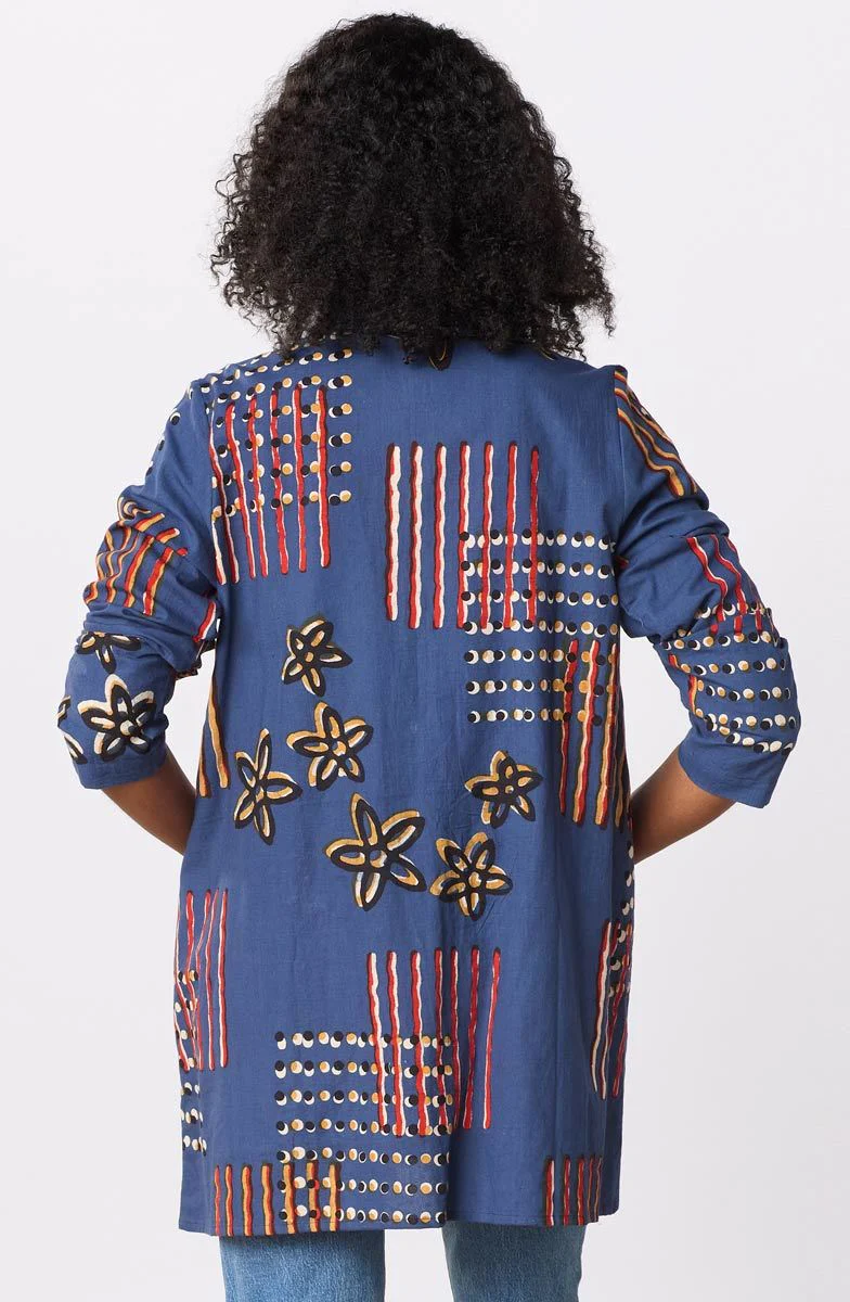 Anarya Roll-Sleeve Shirt Jacket - Cornflower/Multi - Image 2