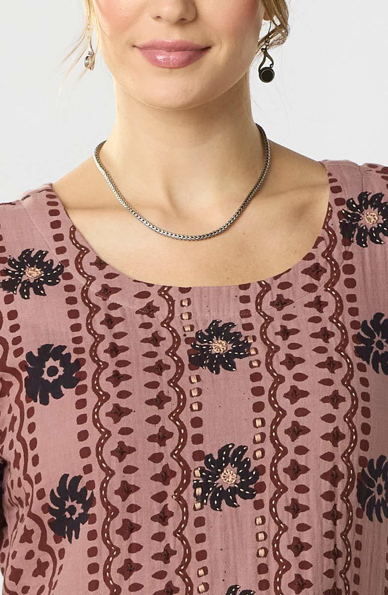 Anura Cotton Double Gauze Knee-Length Dress - Sugarplum - Image 3