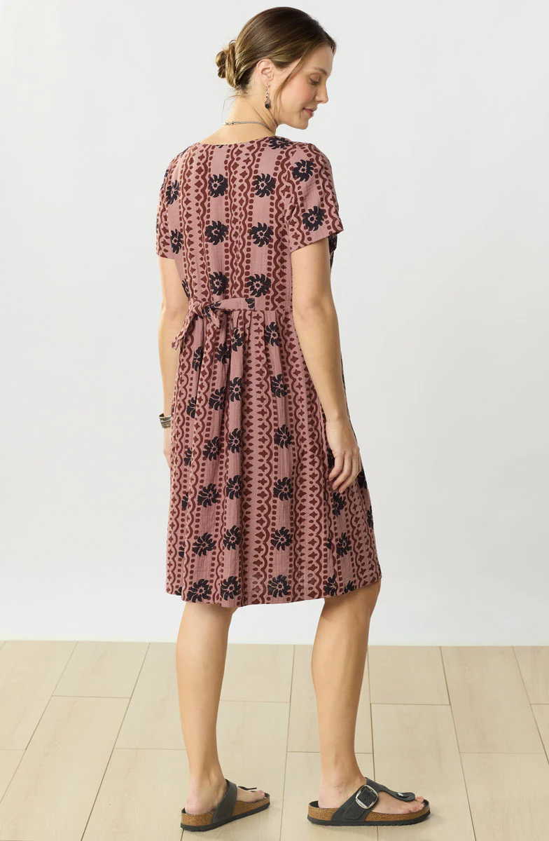 Anura Cotton Double Gauze Knee-Length Dress - Sugarplum - Image 5