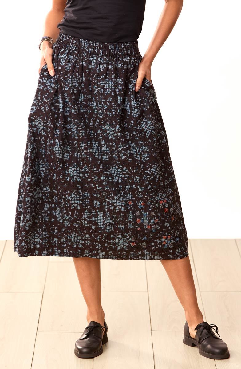 Aruna Pull-On Lantern-Hem Skirt - Mineral blue - Image 3