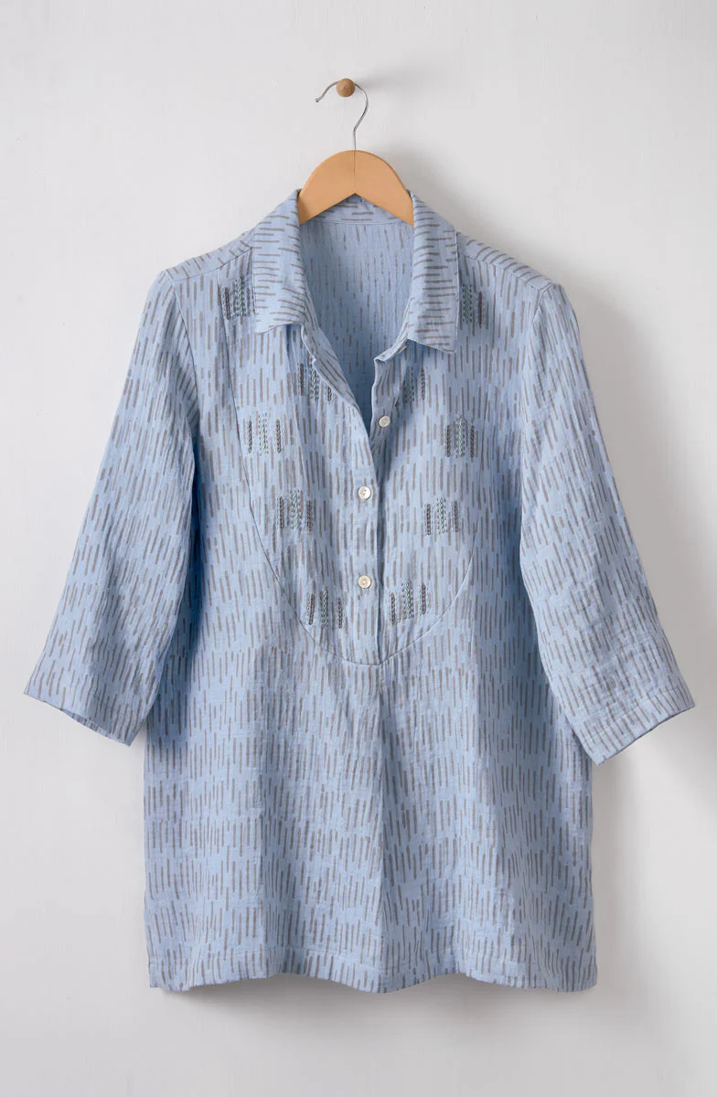 Bhavna Double Gauze 3/4-Sleeve Top - Cloud blue - Image 2