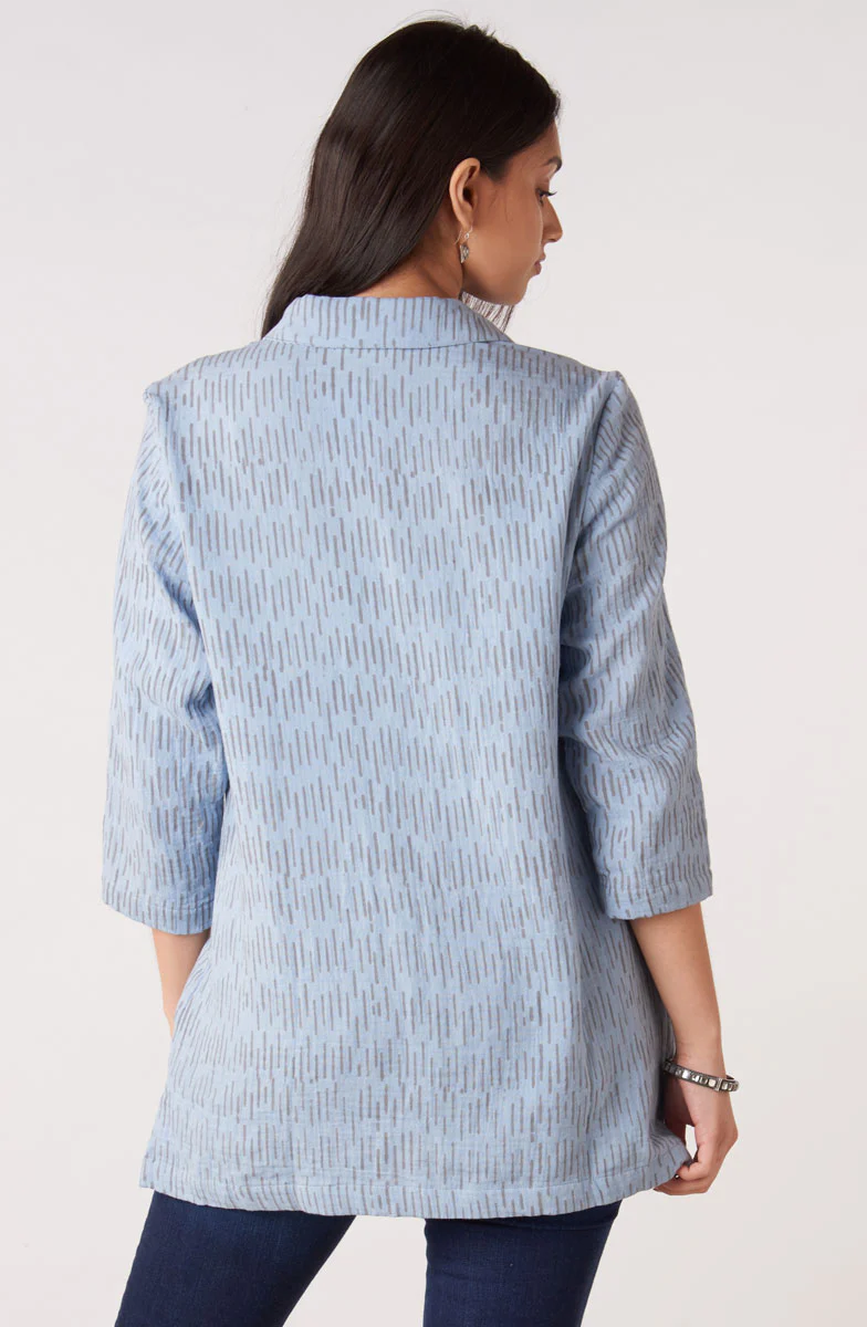 Bhavna Double Gauze 3/4-Sleeve Top - Cloud blue - Image 4