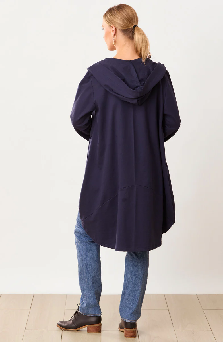 Bisma French Terry A-line Hoodie - Navy/Chindi - Image 5