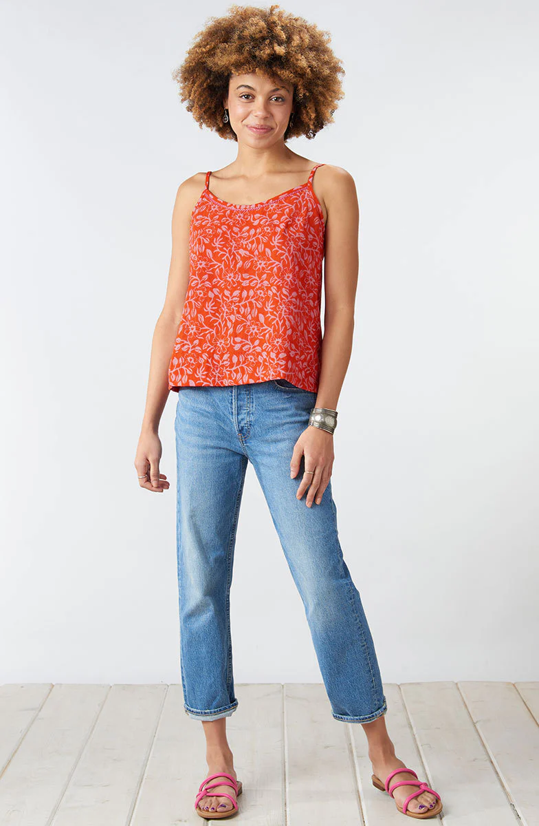 Adjustable Straps Cami - Carrot - Image 4