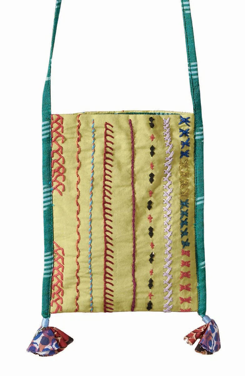 Embroidered Sampler Crossbody Phone Bag - Image 3