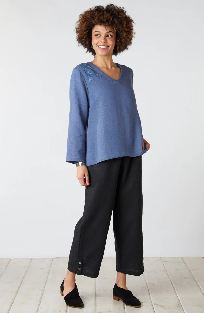 Deepa V-Neck Matelassé Top - Image 13