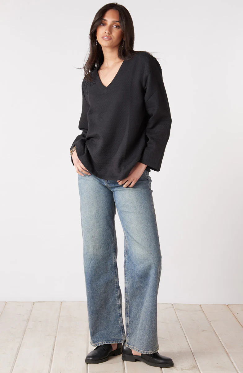 Deepa V-Neck Matelassé Top - Image 20