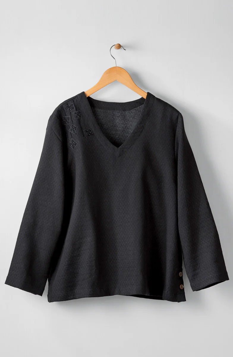 Deepa V-Neck Matelassé Top - Image 22