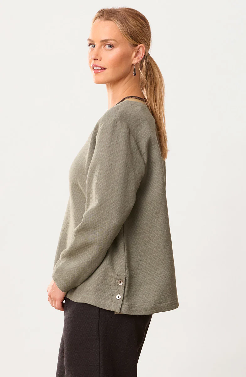 Deepa V-Neck Matelassé Top - Image 5