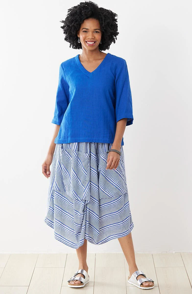 Deepali Organic Skirt - Sapphire/Cool white - Image 4