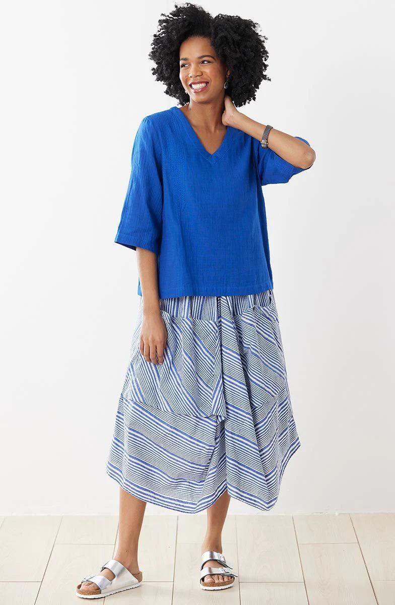 Deepali Organic Skirt - Sapphire/Cool white - Image 5