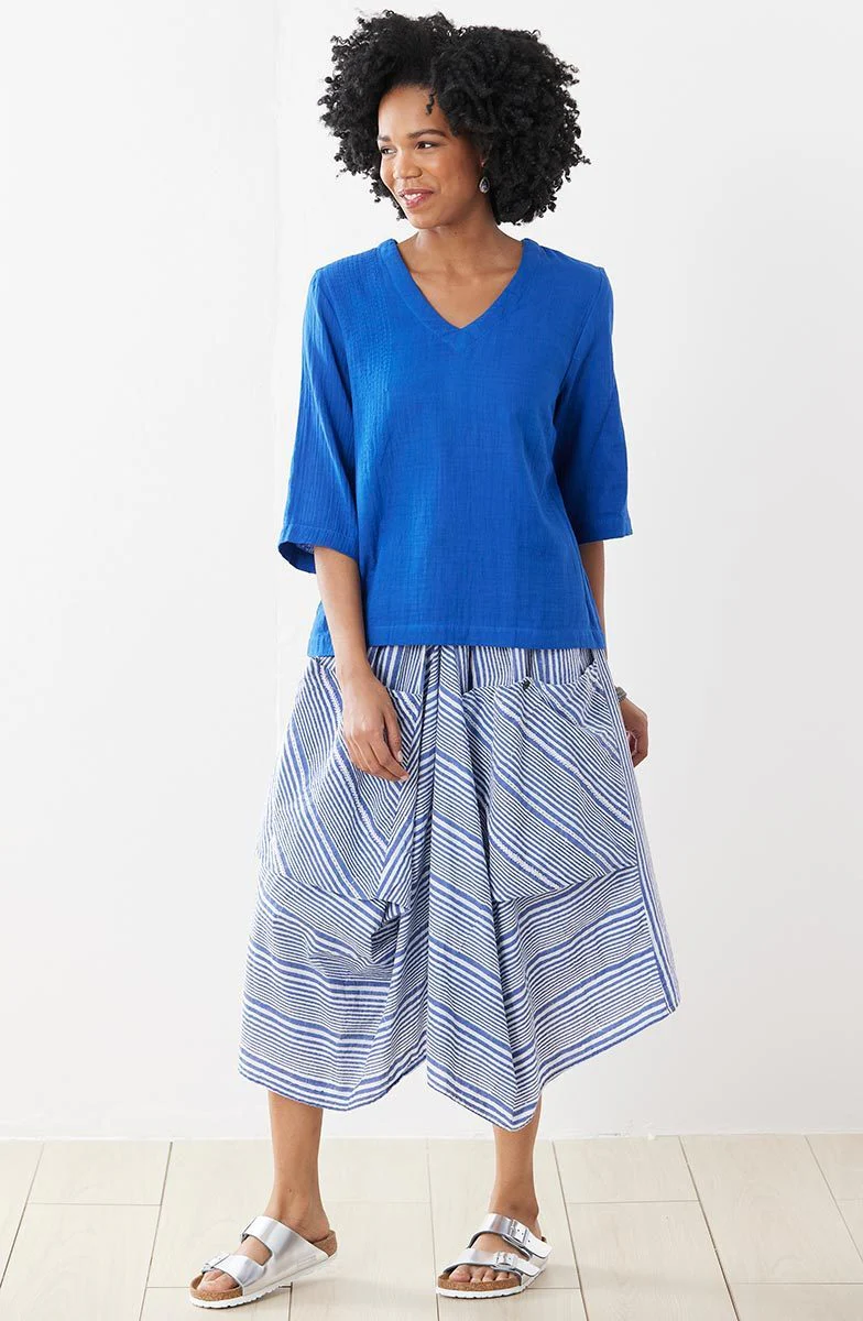 Deepali Organic Skirt - Sapphire/Cool white - Image 6
