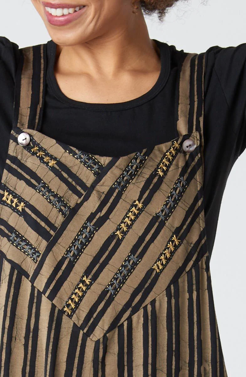 Deepti Batik Print Jersey Knit Overalls - Black/Shale - Image 3