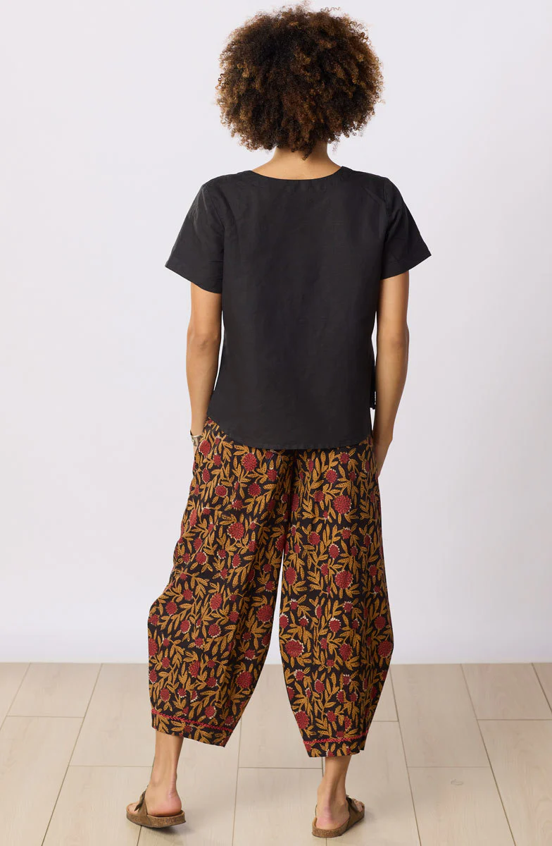 Dhulia Drawstring Lantern-Leg Pant - Black/Multi - Image 5