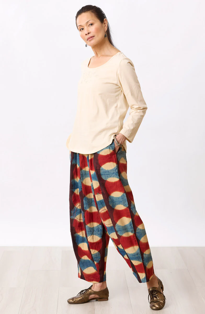 Field Pull-On Lantern-Leg Pant - Indigo/Rust - Image 4