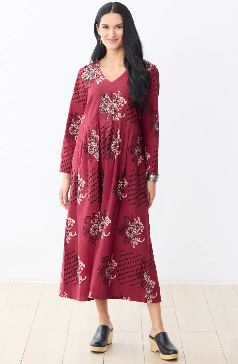 Geethali Bandana Print V-Neck Maxi Dress - Pomegranate/Multi - Image 4