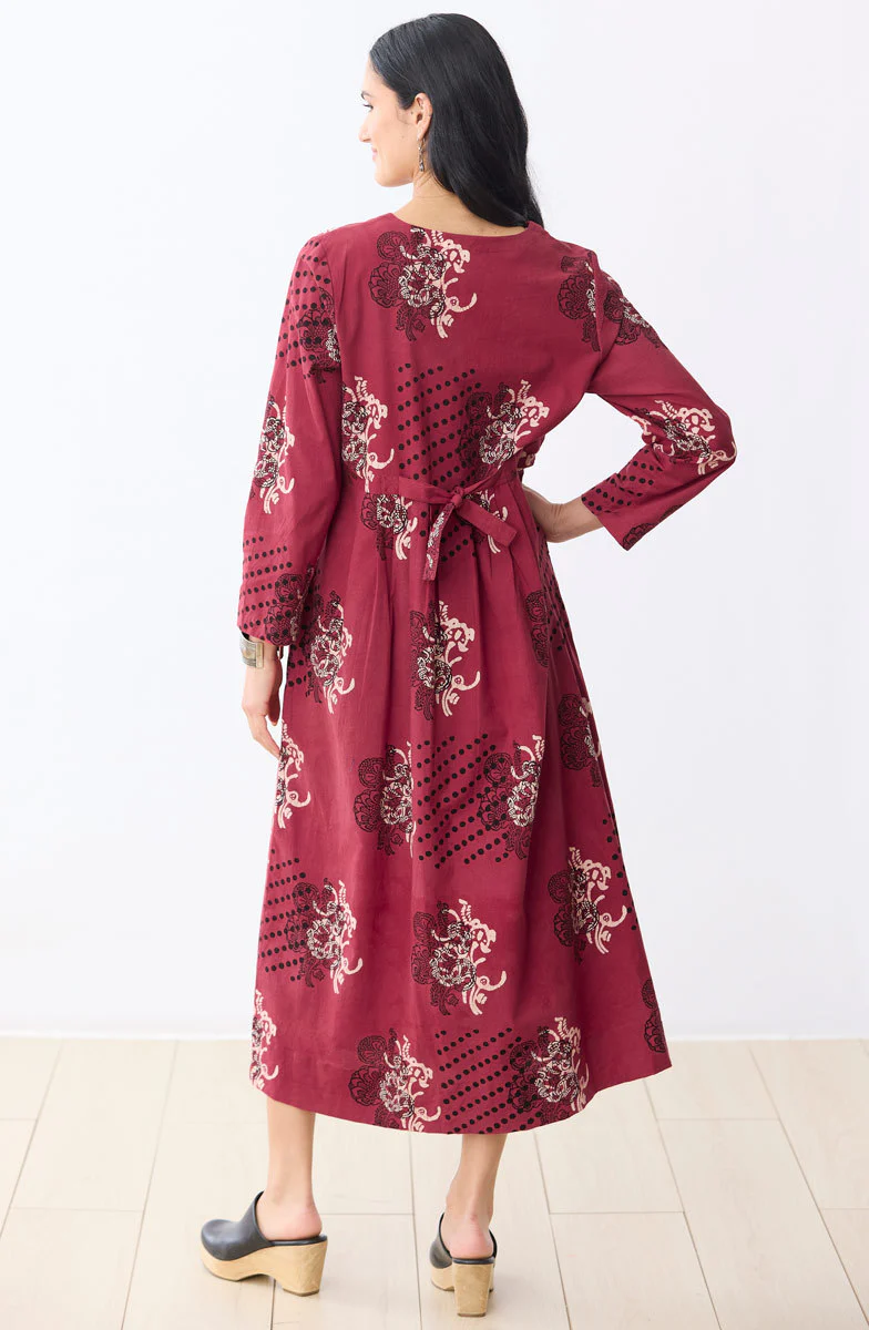 Geethali Bandana Print V-Neck Maxi Dress - Pomegranate/Multi - Image 5