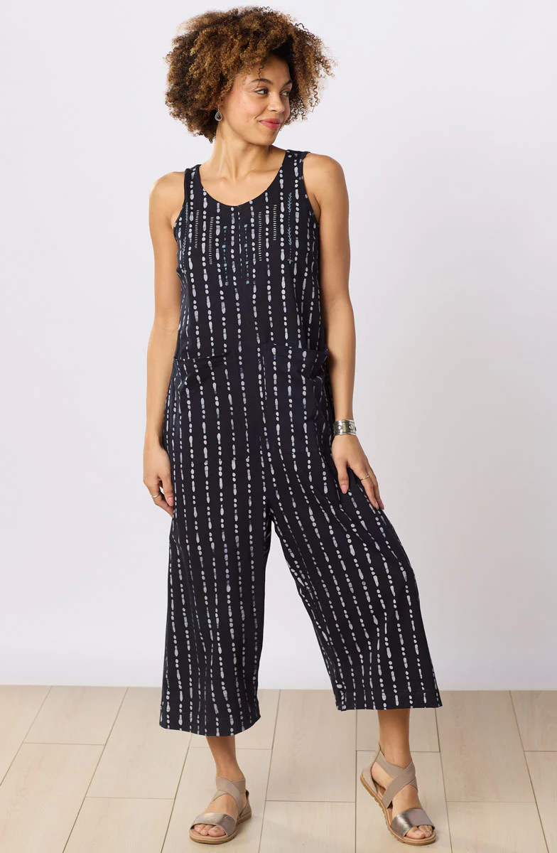 Gomya Jersey Knit Jumpsuit - Black/Natural - Image 4