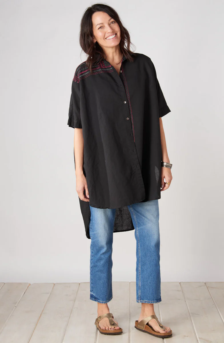 Hanifa High-Low Hem Big Shirt - Black - Image 5