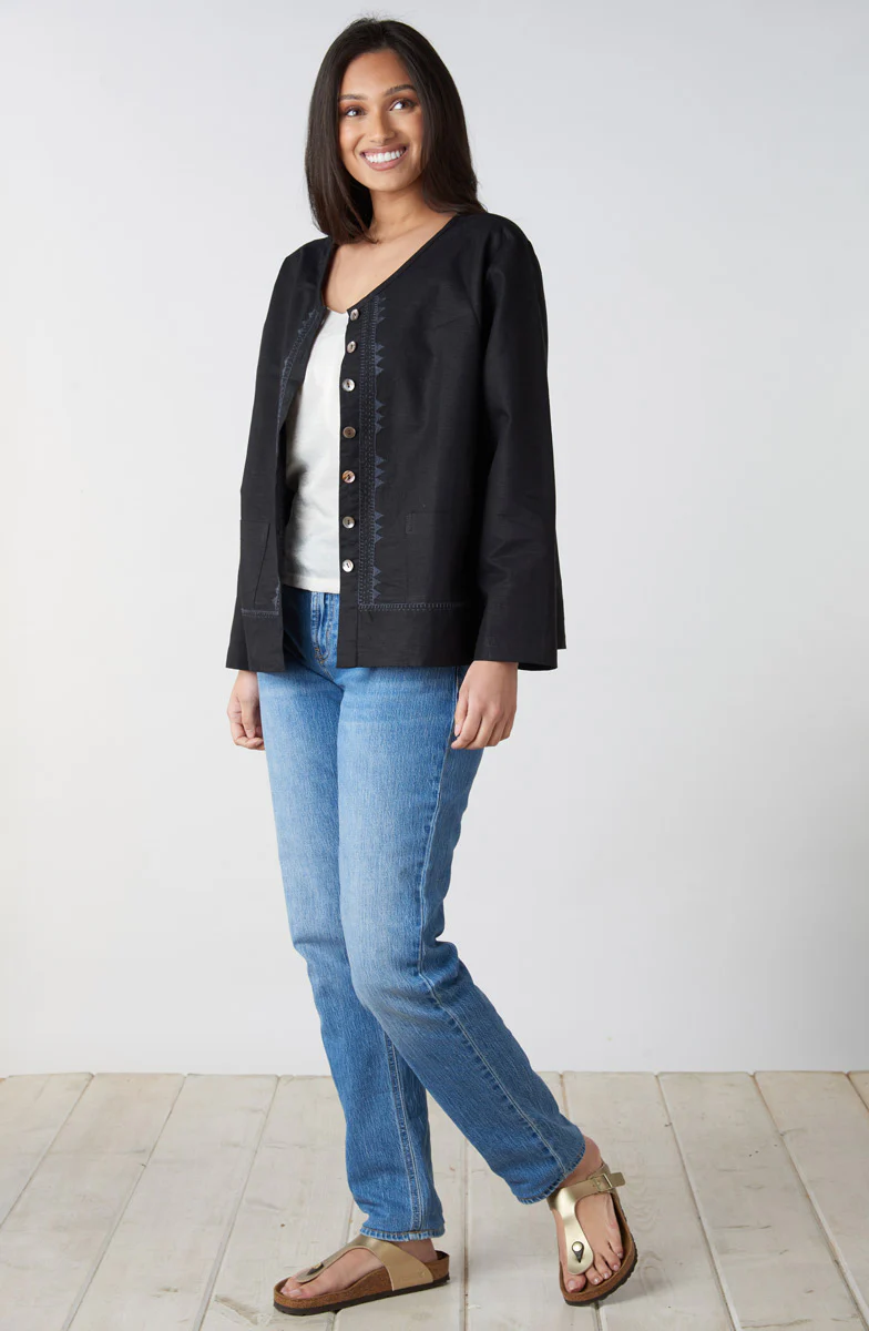 Harini Linen Cotton Boxy Jacket - Image 11
