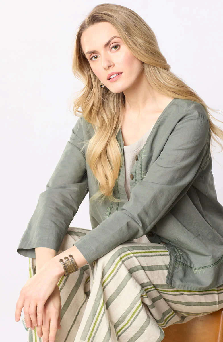 Harini Linen Cotton Boxy Jacket - Image 6
