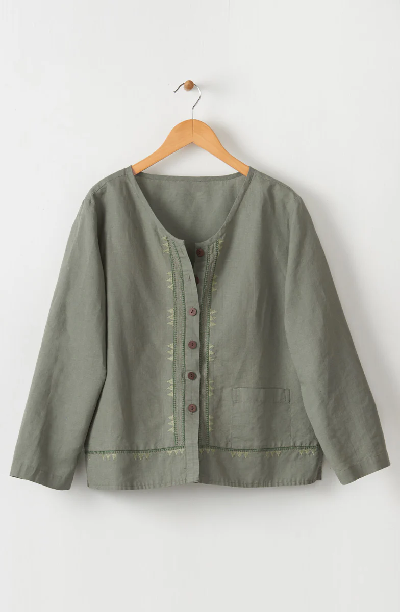Harini Linen Cotton Boxy Jacket - Image 7