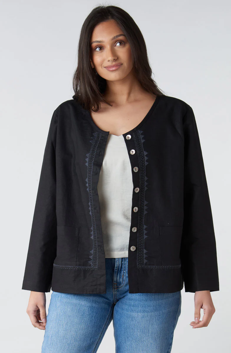 Harini Linen Cotton Boxy Jacket - Image 9
