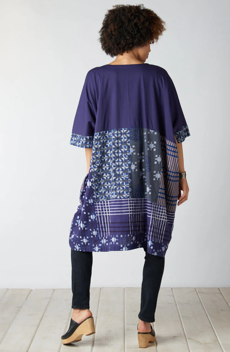 Irla Mixed Media V-Neck Kaftan Dress - Starlight/Multi - Image 6