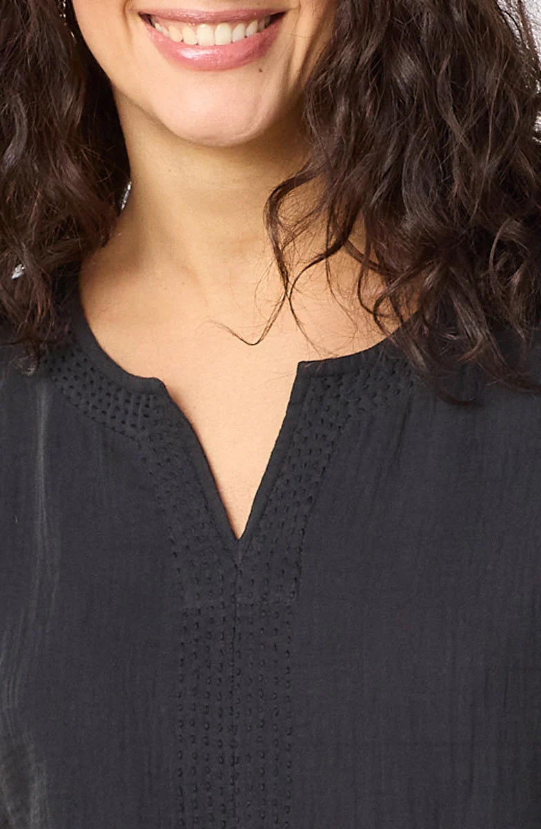 Isha Double Gauze Notch-Neck Top - Image 17