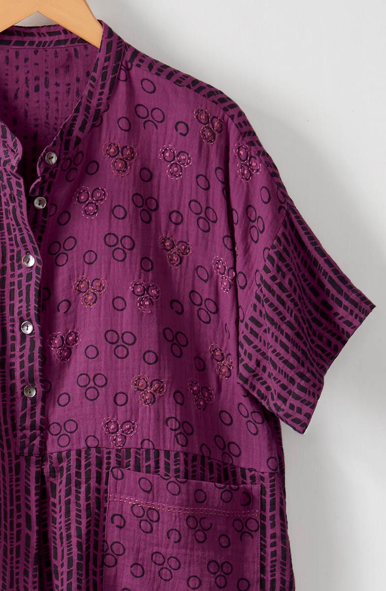Jahnvi Double Gauze Short-Sleeve Tunic - Phlox purple - Image 2