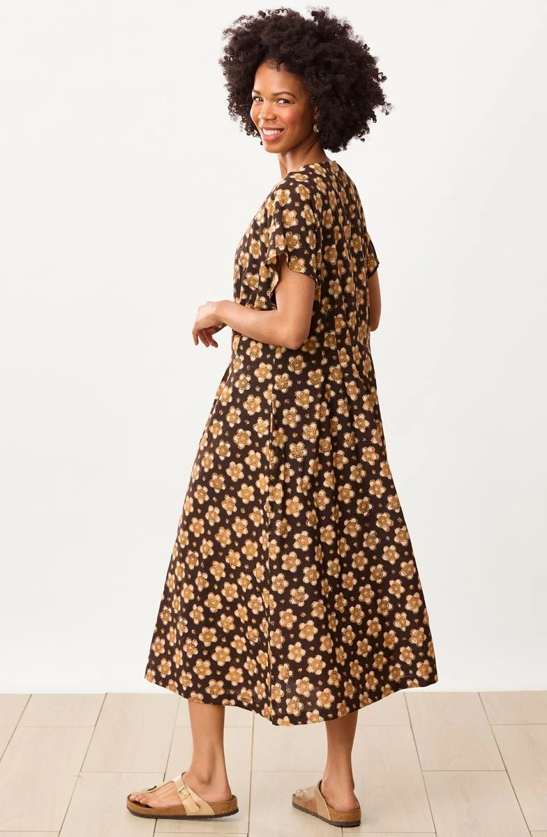 Jalpa Drop Waist Button-Down Maxi Dress - Black/Multi - Image 4