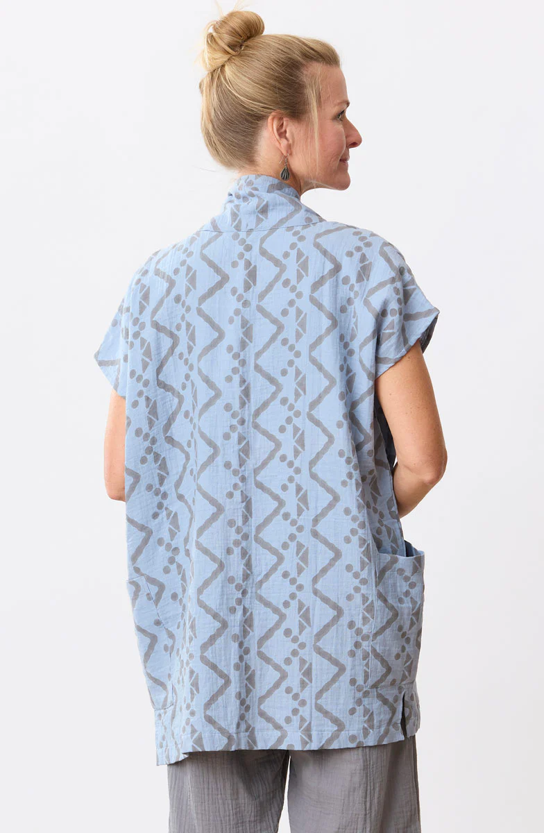 Kanai Cotton Double Gauze Jacket - Cloud blue - Image 5