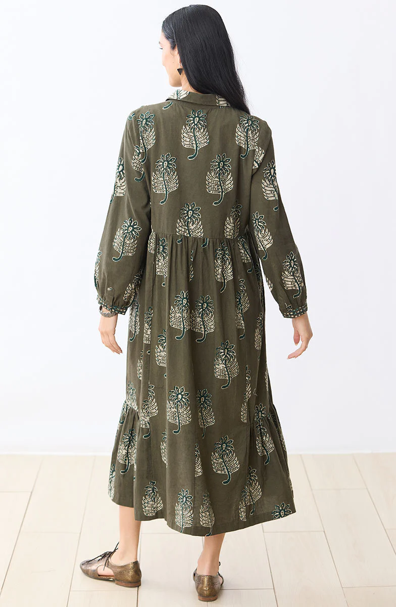 Kashmira Button-Front Maxi Shirt Dress - Fossil/Multi - Image 5